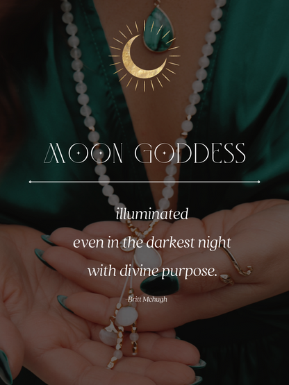 Moon goddess | moonstone mala necklace by Terra Luna Sol