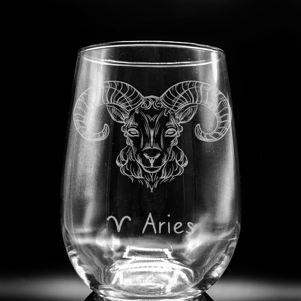 ZODIAC Wine Glasses by LumEngrave