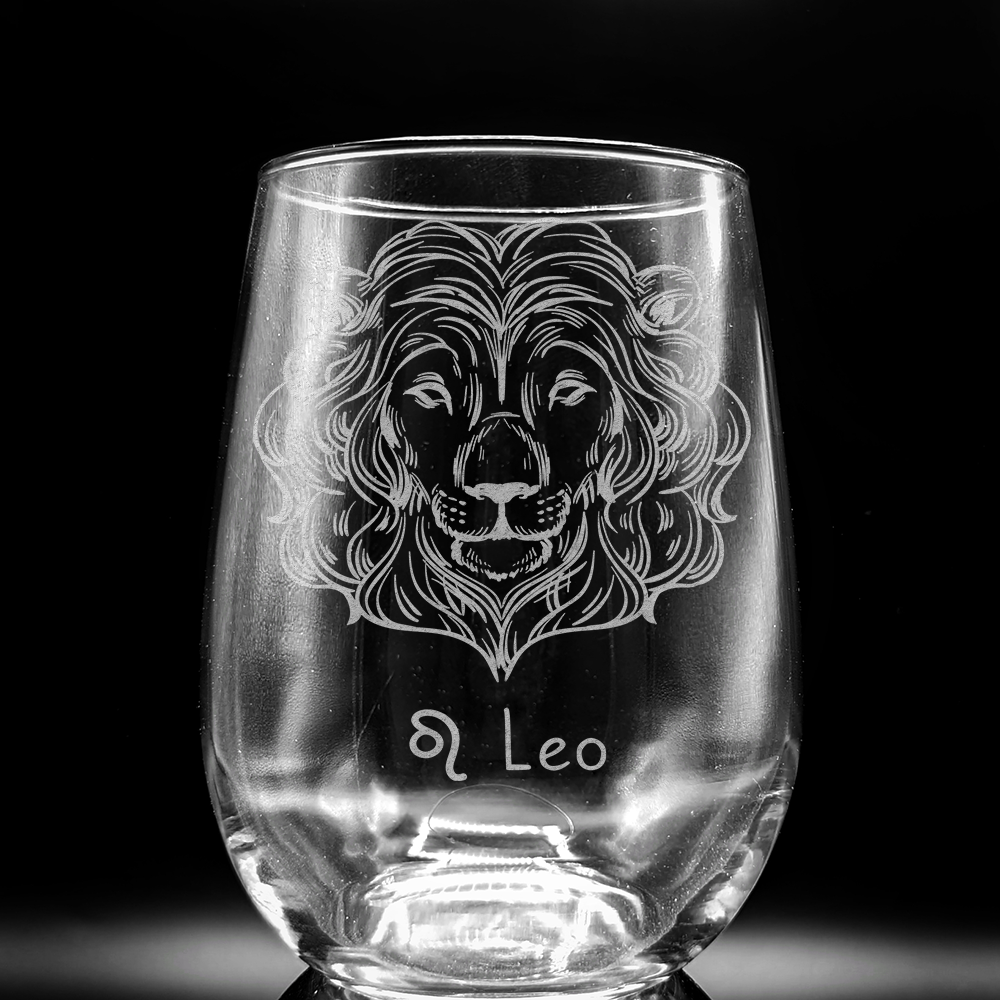 ZODIAC Wine Glasses by LumEngrave