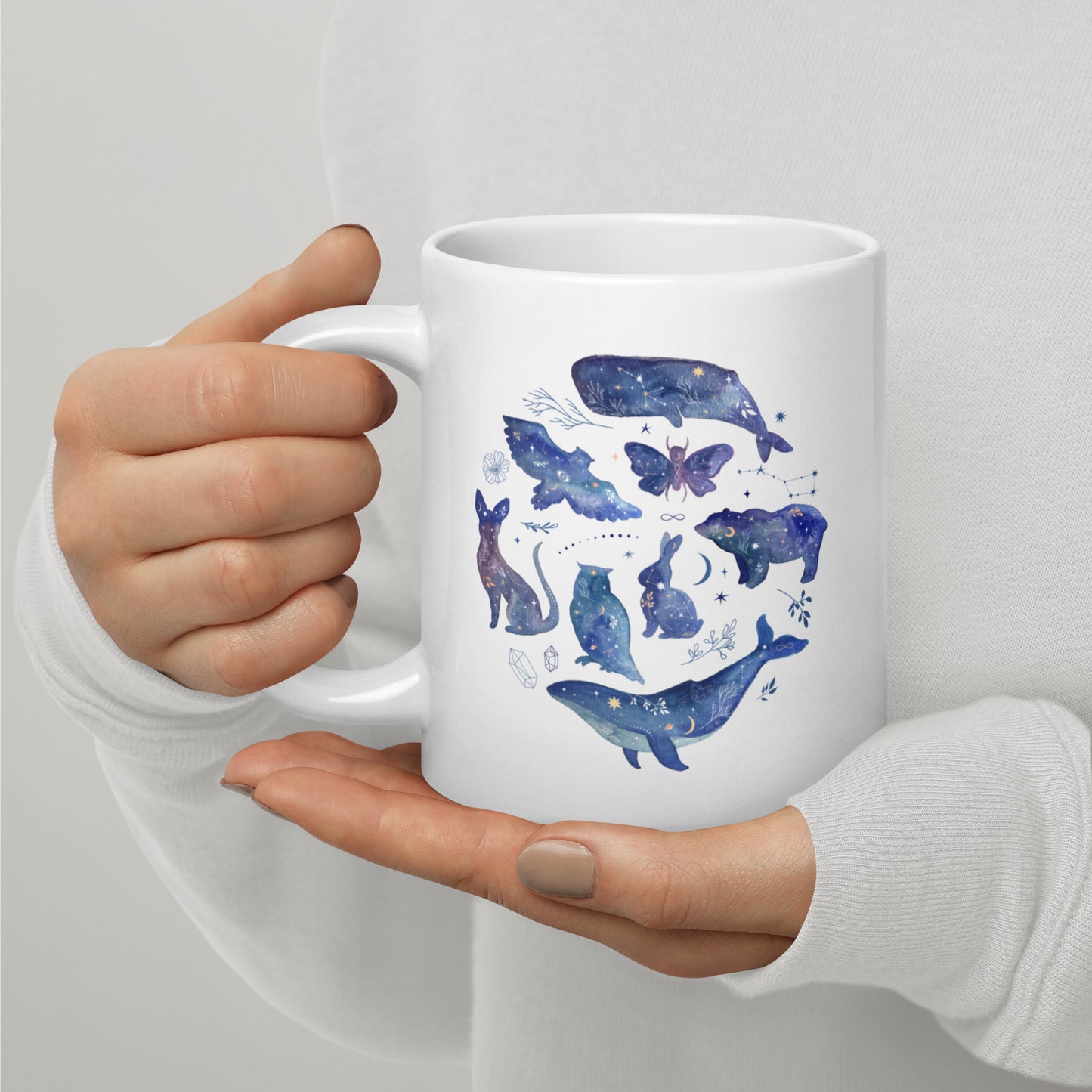 Mystical Animals White glossy mug