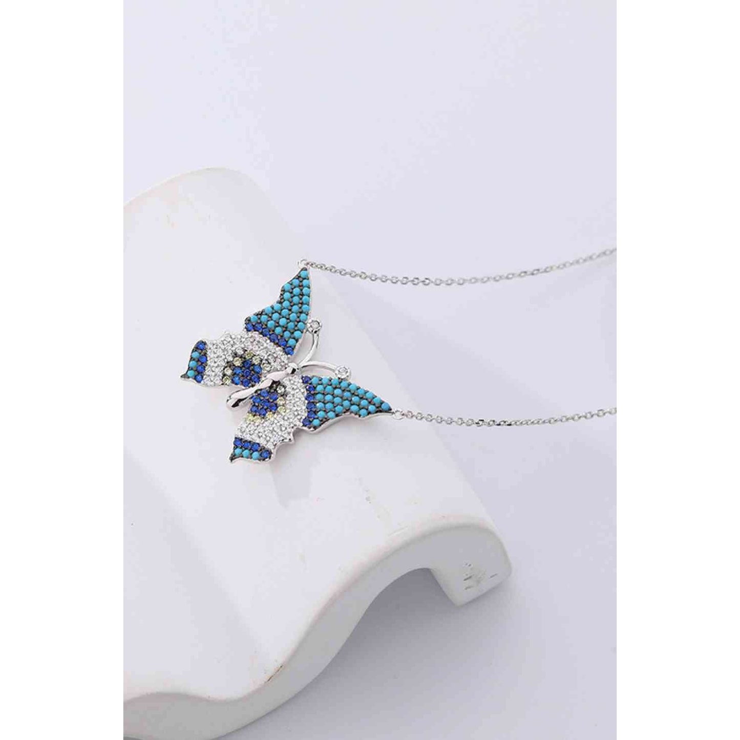 Butterfly Pendant Zircon Necklace