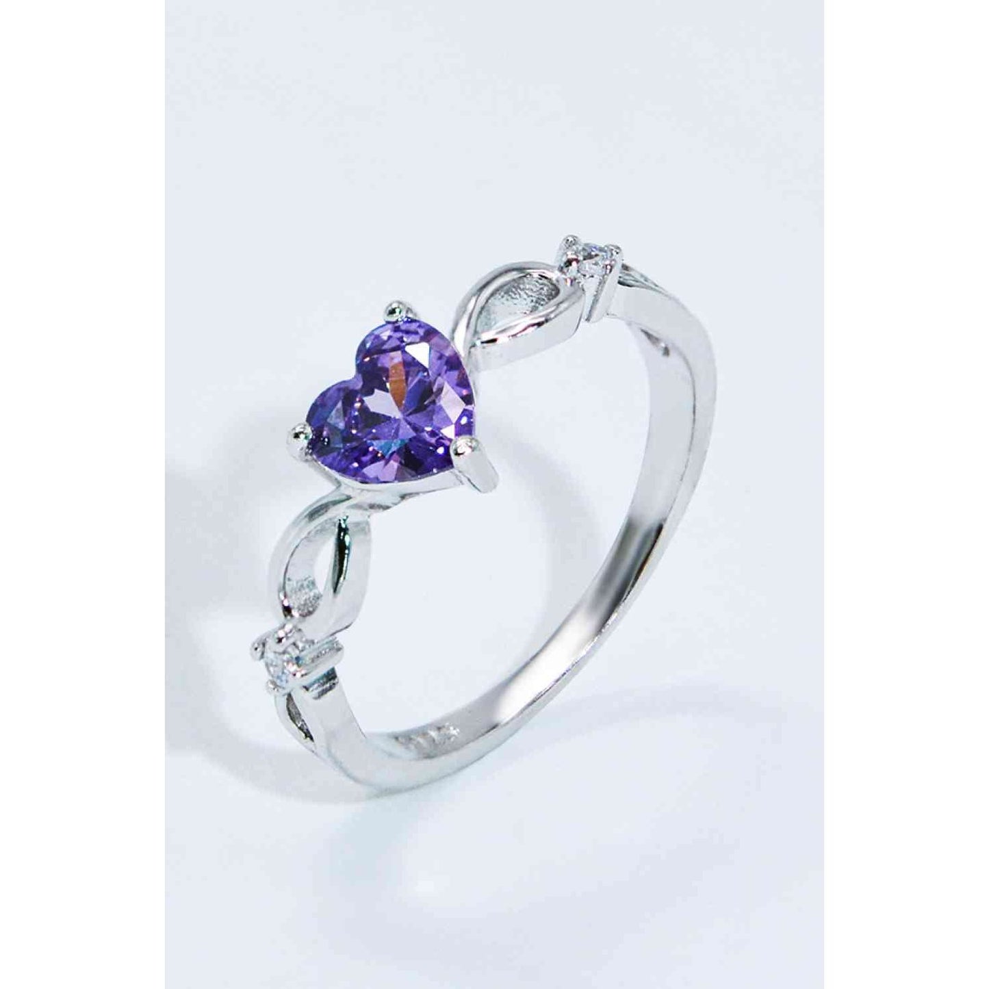 Crystal Heart 925 Sterling Silver Ring
