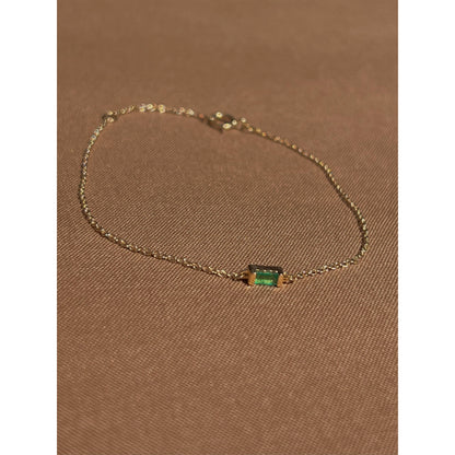 14k Yellow Gold Emerald Bracelet by Toasted Jewelry