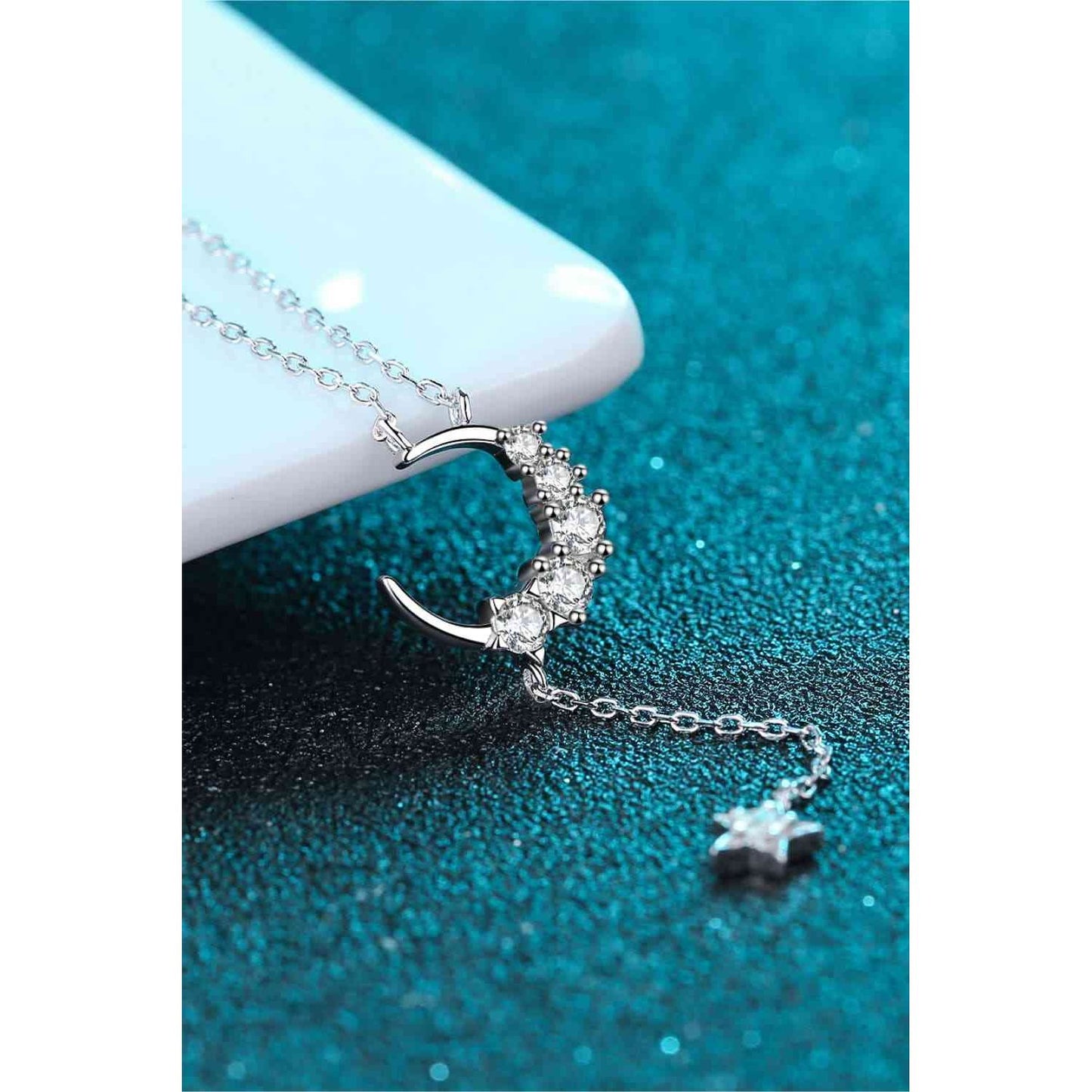 Star & Moon Moissanite Necklace