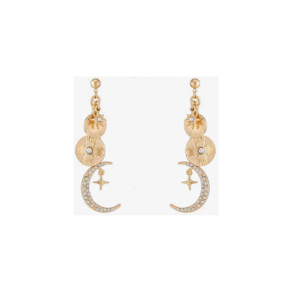 Rhinestone Moon Dangle Earrings