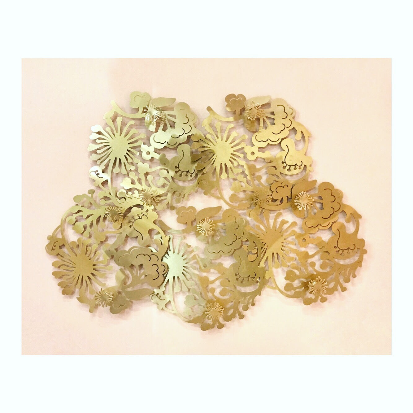 Golden Floral Metal Wall Art Piece by Ariana Ost