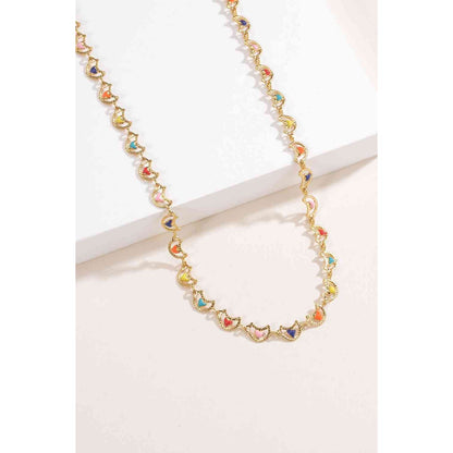 Multicolored Heart Stainless Steel Necklace