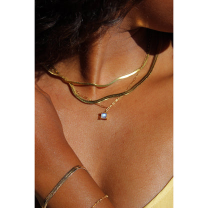 Moonstone Link Chain Necklace by Toasted Jewelry