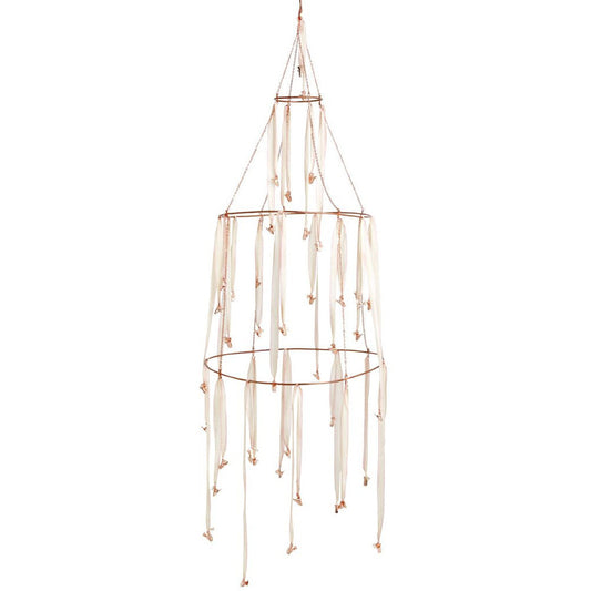 Rose Gold and Dip Dyed Silk Hanging Rack Mobile by Ariana Ost