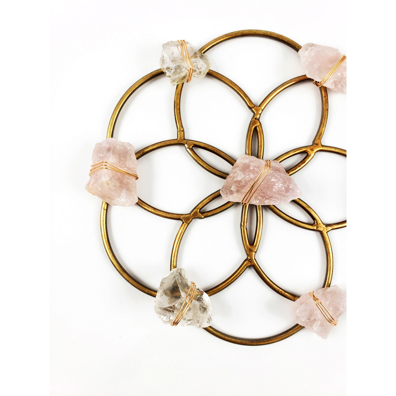 Small Flower of Life Crystal Grid - Rose Quartz and Quartz by Ariana Ost