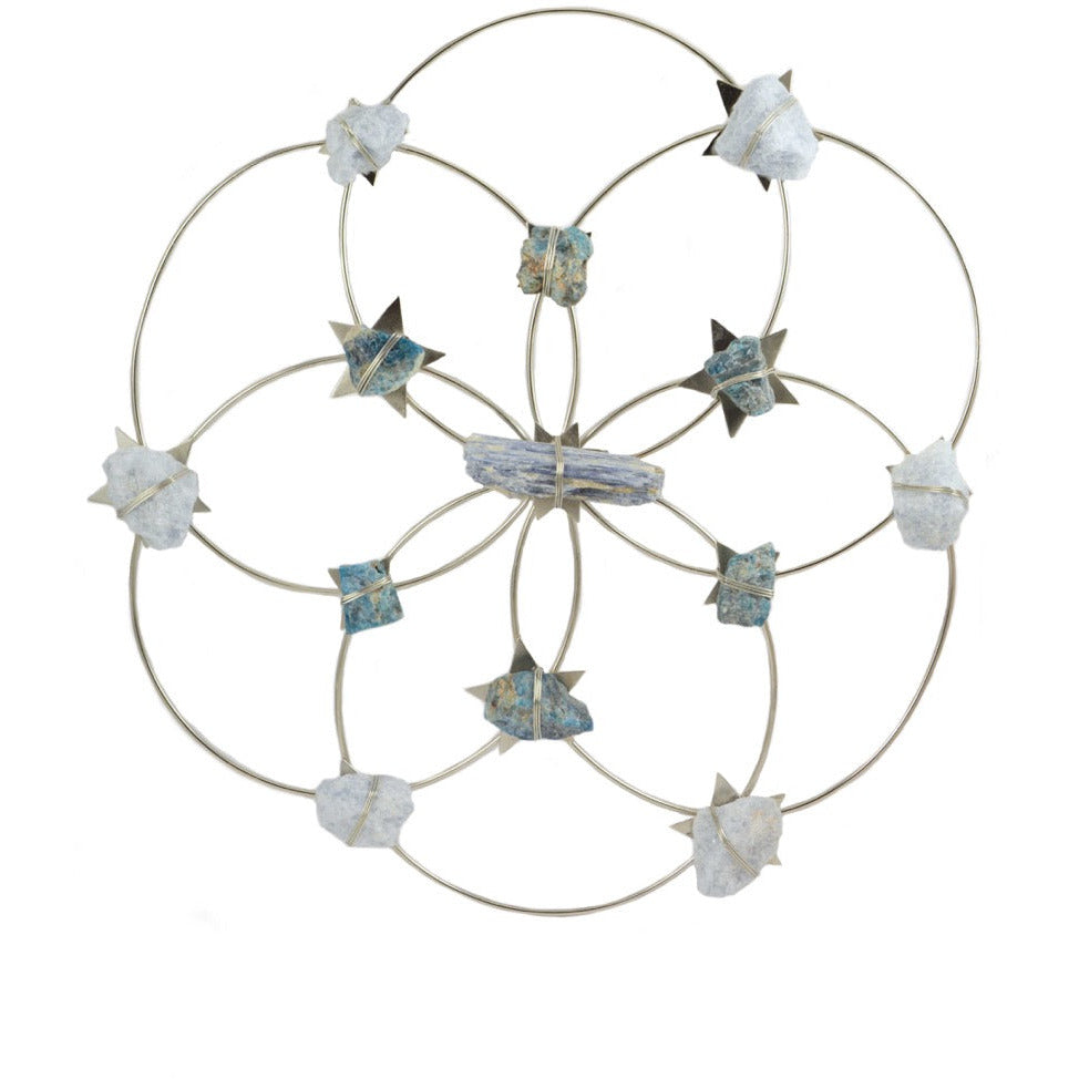 Flower of Life Crystal Grid - Tranquility- Silver Blue Ombre by Ariana Ost