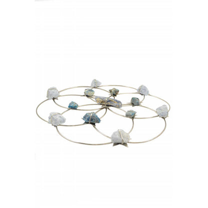 Rejilla de cristal Flor de la vida - Tranquilidad- Plata Azul Ombre de Ariana Ost