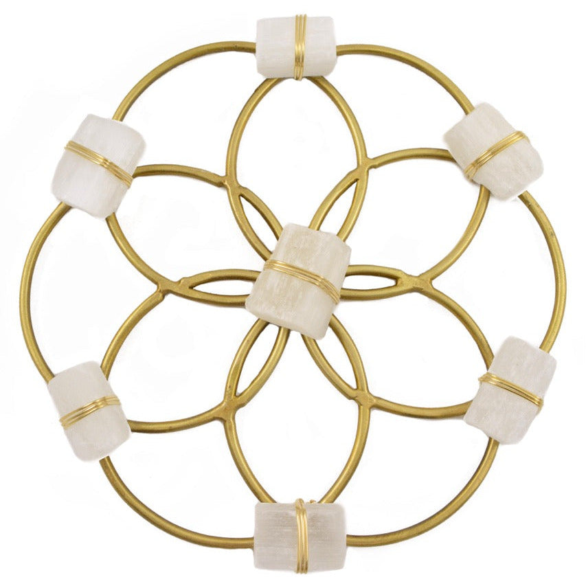 Small Flower of Life Healing Crystal Grid - Selenite by Ariana Ost