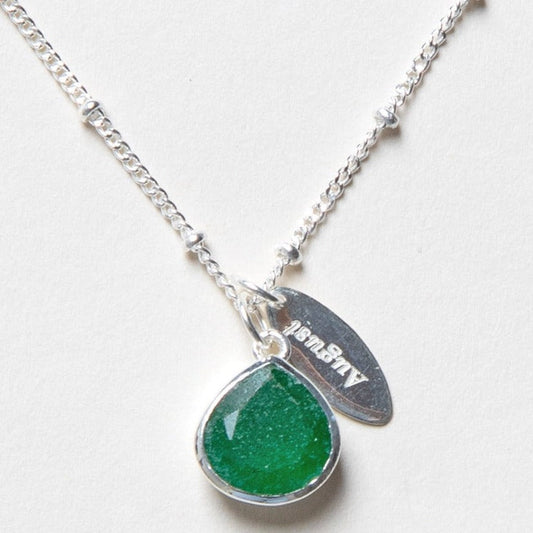 August Green Jade Birthstone Necklace by Tiny Rituals