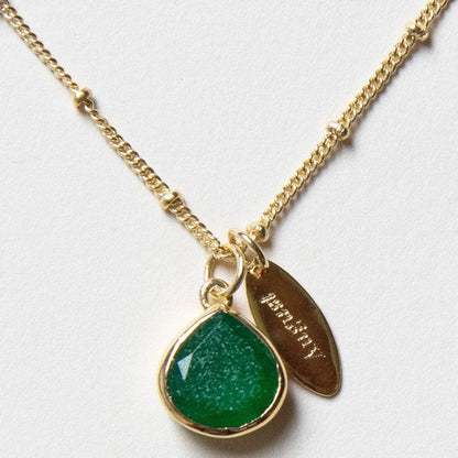 August Green Jade Birthstone Necklace by Tiny Rituals