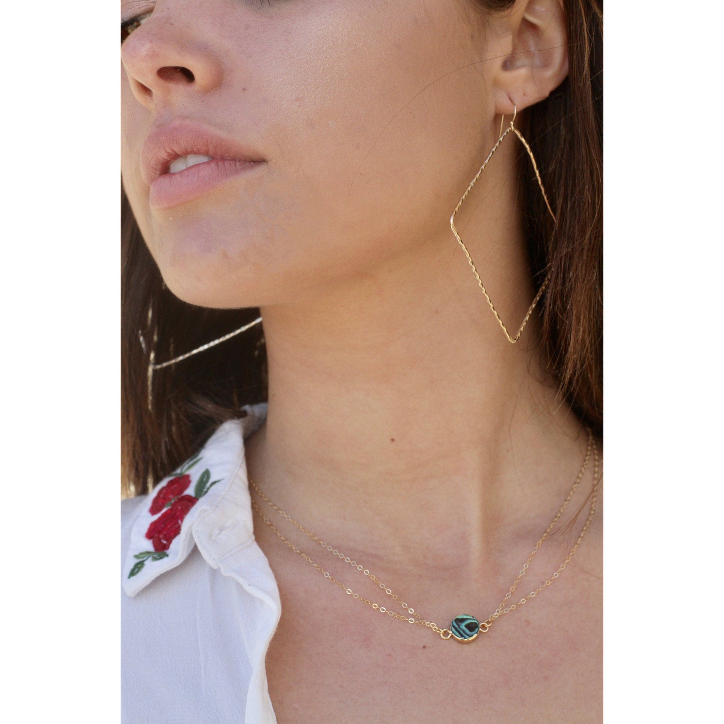 Double Chain Abalone Necklace by Toasted Jewelry