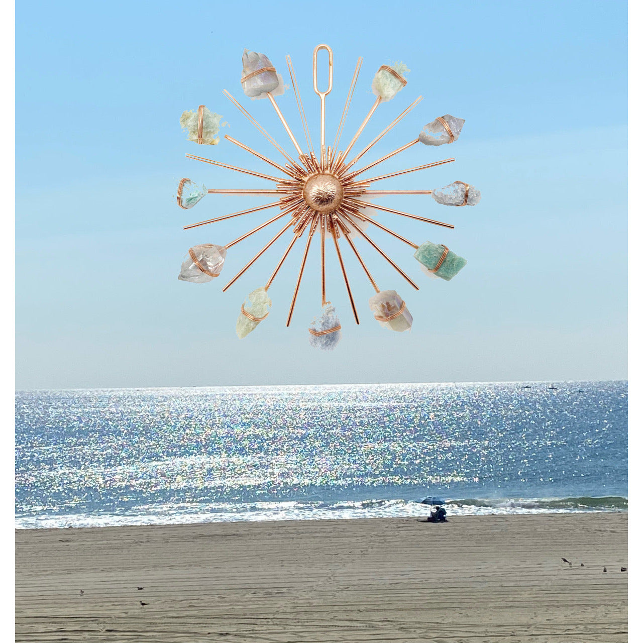 Beach Vibes Sunburst Healing Crystal Grid by Ariana Ost