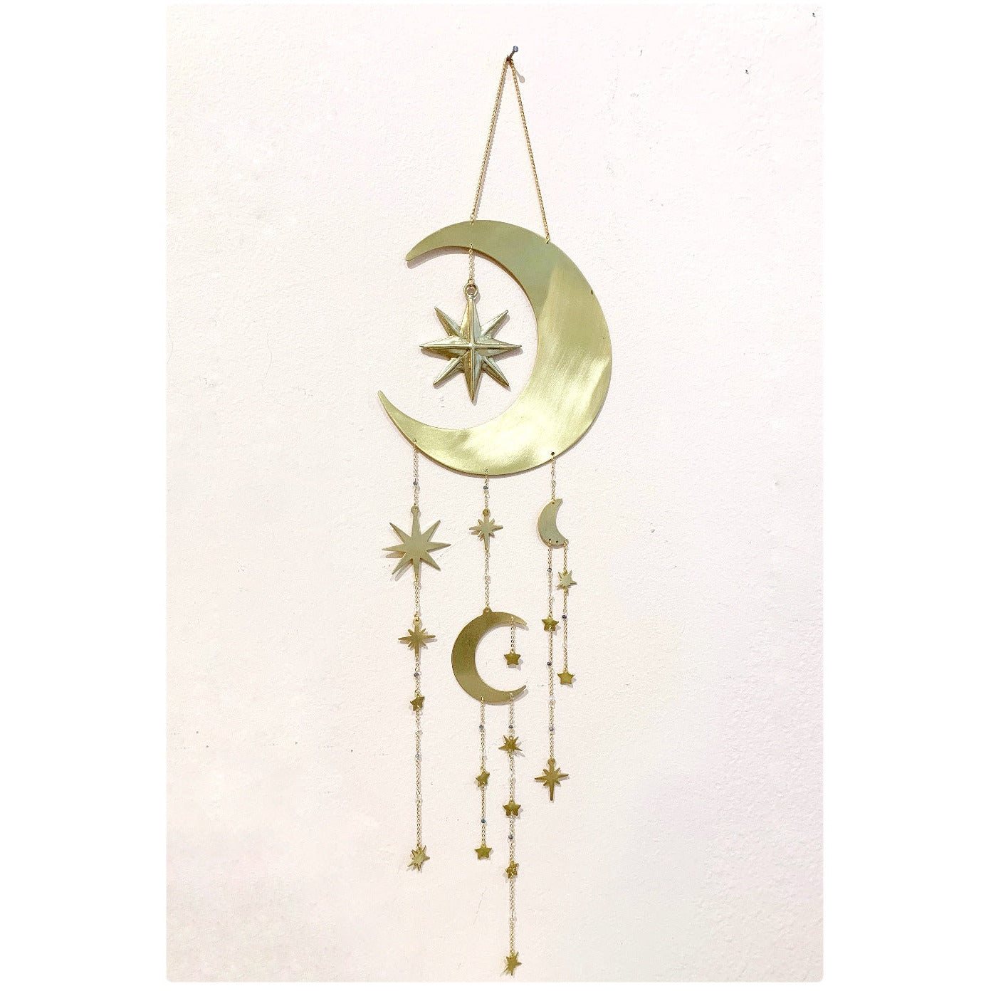Starry Night Celestial Moon and Star Dreamcatcher by Ariana Ost