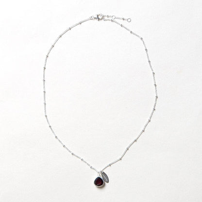 January Garnet Birthstone Necklace by Tiny Rituals