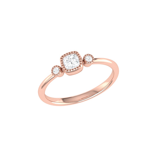 Cushion Cut Diamond Birthstone Ring In 14K Rose Gold by LuvMyJewelry