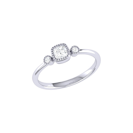 Cushion Cut Diamond Birthstone Ring In 14K White Gold by LuvMyJewelry