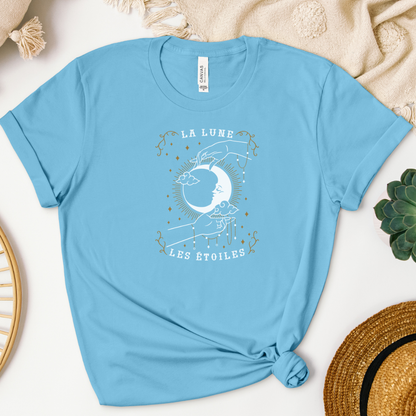 Camiseta unisex La Luna, Las Estrellas (La Lune, Les Etoiles)