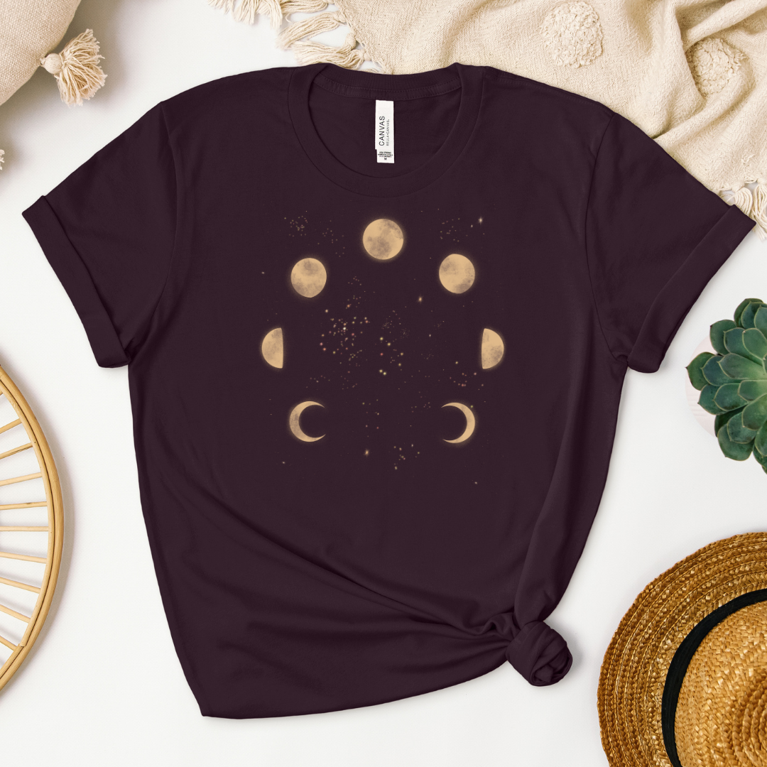 Moon Phase in Space Unisex t-shirt