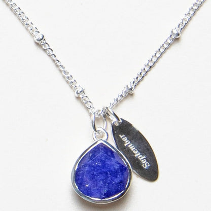 September Blue Sapphire Birthstone Necklace by Tiny Rituals