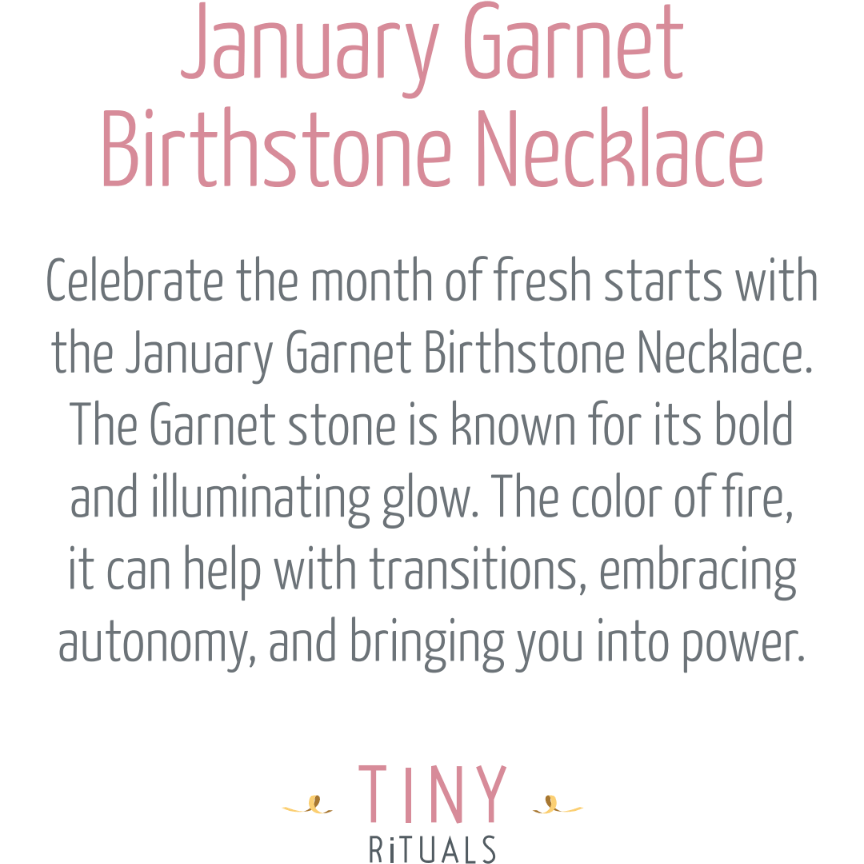 January Garnet Birthstone Necklace by Tiny Rituals
