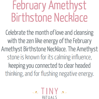 Collar con piedra natal de amatista de febrero de Tiny Rituals