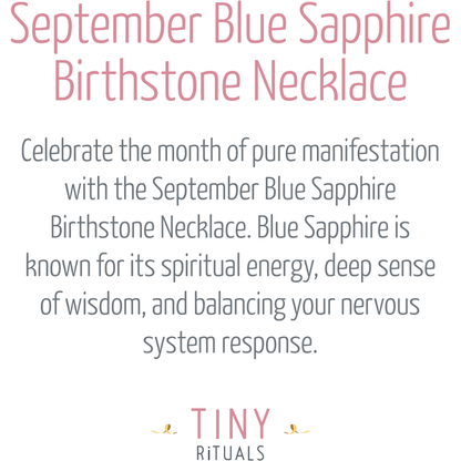 Collar con piedra natal de zafiro azul de septiembre de Tiny Rituals
