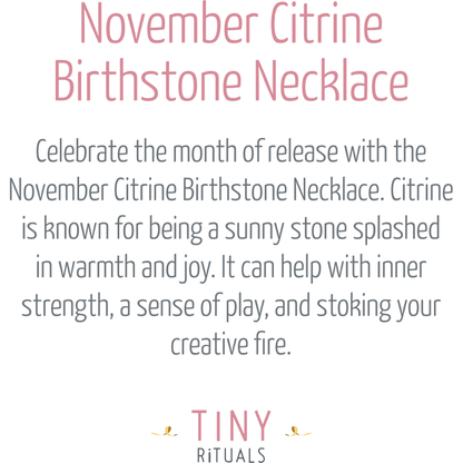 November Citrine Birthstone Necklace by Tiny Rituals
