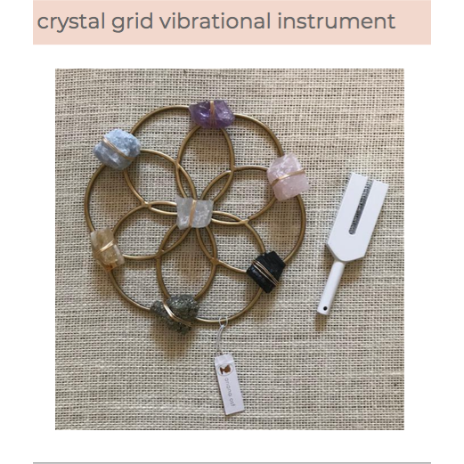 Juego de instrumentos de diapasón y rejilla de múltiples cristales para curación con sonido de Ariana Ost