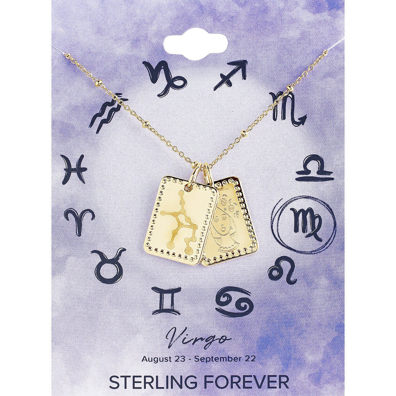 Collar con etiqueta del zodíaco de Sterling Forever