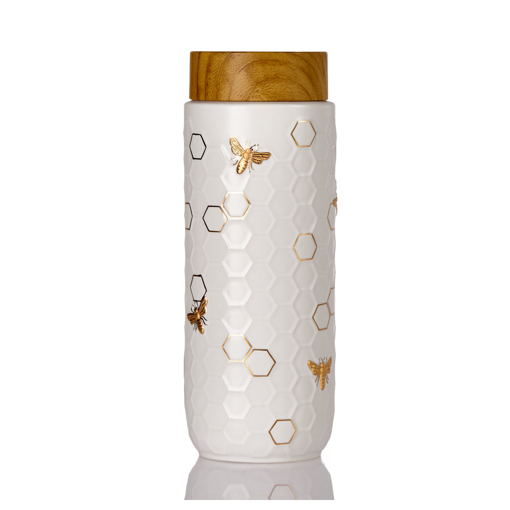 Honey Bee Travel Mug / Gold 16 oz by ACERA LIVEN