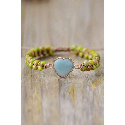 Handmade Heart Shape Natural Stone Bracelet