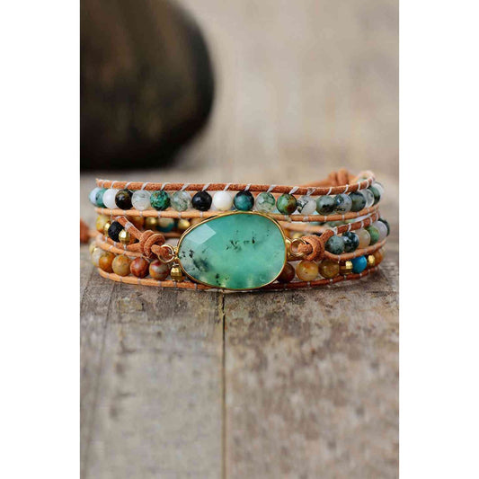 Natural Stone & Agate Layered Bracelet