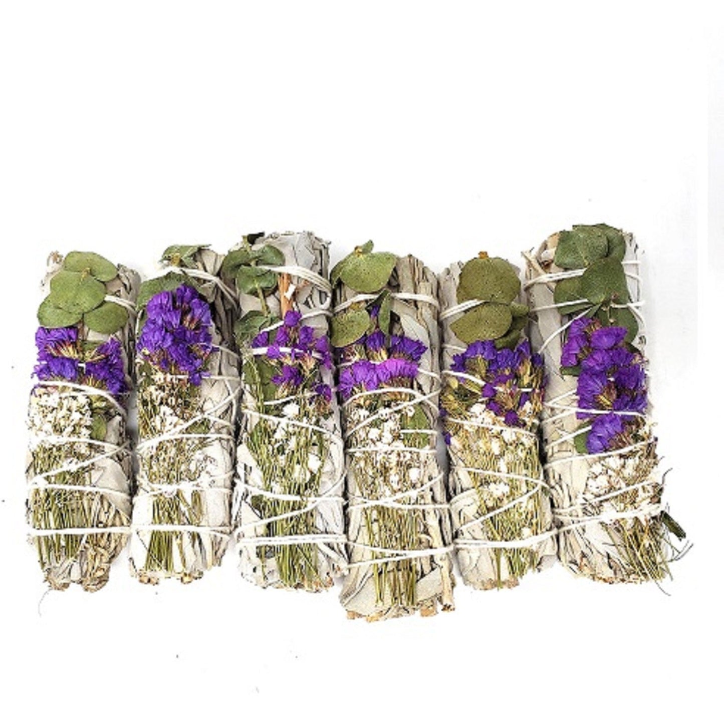 Fragancia para el hogar Salvia Floral -Salvia Blanca, Eucalipto, Sinuata Púrpura y Lavanda 4"- 1 pieza de OMSutra