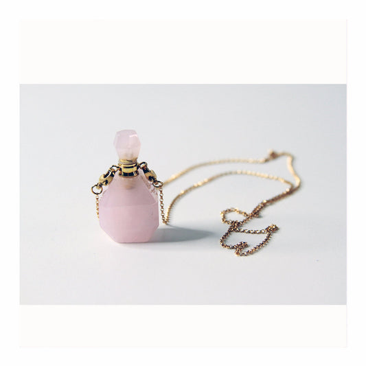 Rose Quartz Essential Oil Necklace by Crystalline Tribe