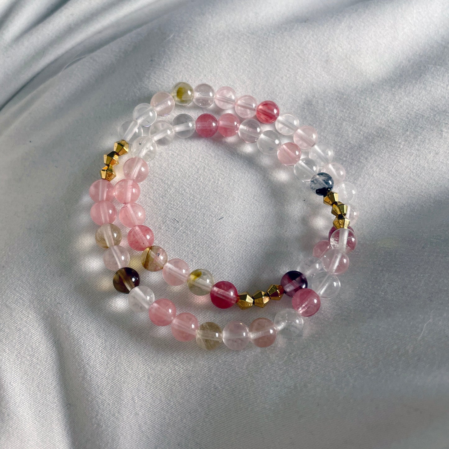 Strawberry Quartz Wrap Bracelet by Crystalline Tribe